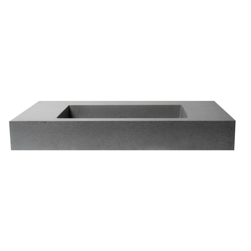 ALFI brand ABCO40R 40" Solid Concrete Rectangular Countertop Sink Bed
